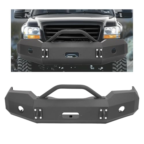 HECASA Front Bumper Assembly Compatible with 2003-2006 GMC Sierra 1500 2 Packages Black Steel Powder Coated