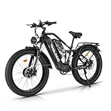 🚀🚀【Daul-Motor Electric Bike】Equipped with TWO 1500W Peak high speed brushless motors, providing electric bikes strong power and climbing capabilities, assists the speed up to 35MPH. With 7-Speed Gear, our ebike will take u anywhere freely whether it’...