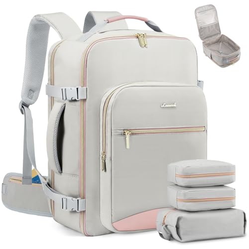 Image of LOVEVOOK 40L Travel Backpack with Waist Strap,Flight Approved Carry on Backpack,Waterproof Personal Item Travel Bag,TSA Carry on Luggage Suitcase Travel Essentials,Gifts for Women & Men,fit 17 inch Laptop