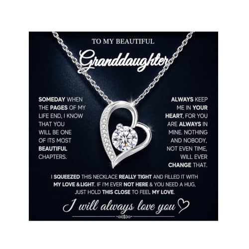 Granddaughter Heart Necklace with Message Card & LED Box