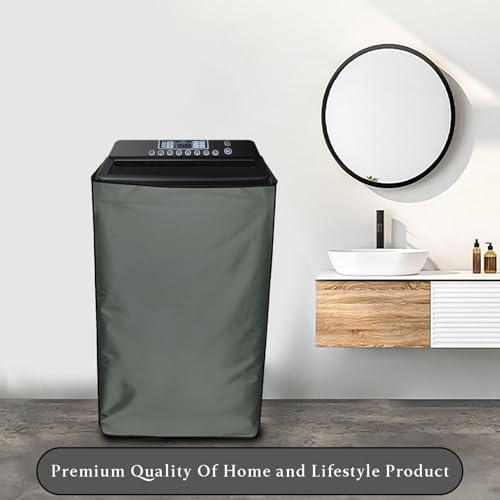 Image of Star Weaves Top Load Washing Machine Cover for Whirlpool 9.5 kg Fully-Automatic Top Loading 360 Bloomwash Pro, Grey