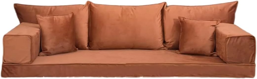 Sectional Sofas, Velvet Fabric Sofa, Reading Sofas, Meditation Yoga Sofas, Floor Cushions, French Mattress, Pallet Sofas,Floor Couches (Brown)
