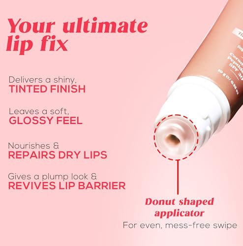 Image of RENEE Juicy Fix Tinted Lip Balm- Sugar Drizzle | Shiny, Glossy Finish | Protects Lips With SPF 30 | Repairs & Nourishes Dry, Flaky Lips | With Peptides, Ceramides & Hyaluronic Acid | 10 g