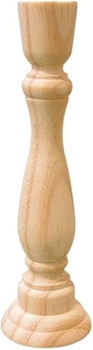 Miniatura 3 de 2 portavelas de madera, grueso, rústico, desgastado y elegante, tallado, pilar tallado, decoración de boda (7.87 pulgadas, madera)