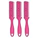 Produktbild Frcolor Haarschneider Kamm, Double Side Hair Schneiden Trimmer Kamm mit Edelstahl Klinge, 3er Pack (Rose Red)