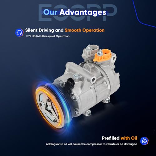 Image of ECCPP A /C Compressor with Clutch 2015-2022 for Ford EcoSport 2.0L | Fast Cooling AC Compressor