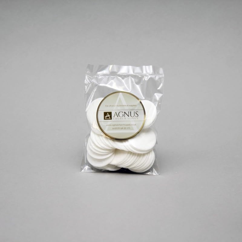 Gluten-Free Altar Bread – White, Round Shape 1 1/8'', Pack of 50 | Premium Communion Wafers for Church Services, Eucharist, and Celiacs