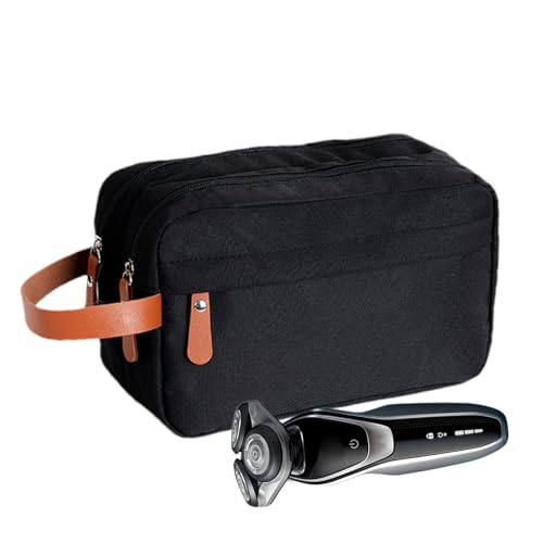 Reise-Kulturbeutel für Herren – Kulturbeutel | wasserfeste Kulturbeutel, Make-up-Kit, Organizer für die Rasur der Dusche | Essentiell, Schwarz , Beziehen Sie sich auf die Beschreibung, Siehe