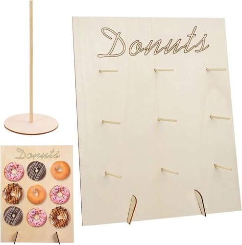 2 Piezas Soporte para Donuts de Madera,Soporte para Donas,Soporte de Donuts,Donuts Decoración de Madera,Donut Pared,Donut Wall Soporte,Reutilizable Donut Holder para Fiesta Boda Cumpleaños