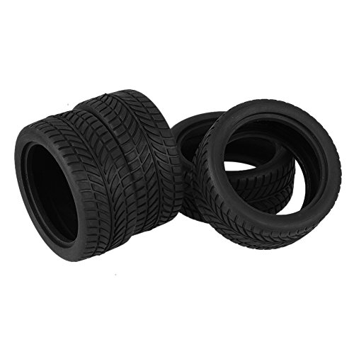 4PCS RC 1:10 Upgrade On-Road Car Beard Pattern Rubber Tires Black
