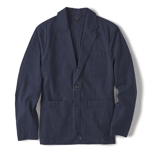 Huckberry Flint and Tinder Seersucker Blazer, Mens Sports Coat, Casual Blazer
