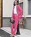 Miesuit Womens Business Casual Suits 2 Piece Fashion One Button Jacket Pants Suit Work Office Outfits for Women Rose Red 3XL