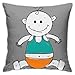 Produktbild NI quadratische Kissenbezüge Decken 18 x 18 Cartoon Kid Zeichnung gedruckt Twin Seiten Kissenbezüge anpassen extra weiche Throw Pillow Cover