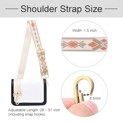 Image of CooBigo Purse Strap, Adjustable Replacement Crossbody Shoulder Strap for Handbag Messenger Bag Briefcase Guitar Laptop Bags 1-1 /2 inch Wide