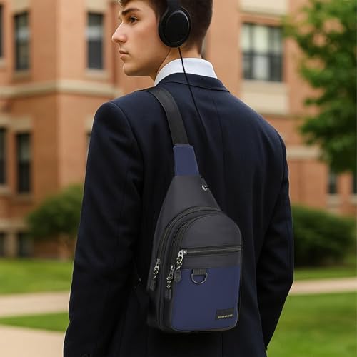 Crossbody Bags for Women Men,Sling Backpack Waterproof Chest Shoulder Bag with Anti-Theft Pocket for Travel Hiking Biking Gym3