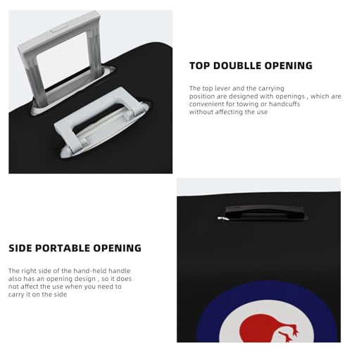 Royal New Zealand Air Force Travel Luggage Cover Suitcase Protector Fits 22-25 Inch Case(Black,M)4