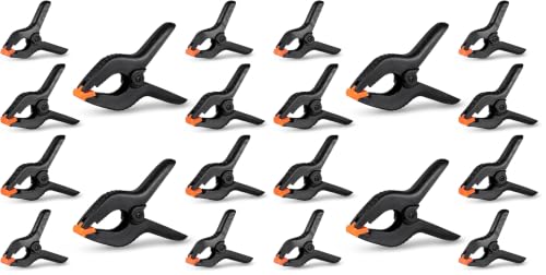 Image of 20 Pack Spring Clamps Heavy Duty - Assorted Sizes Spring Clips Plastic 6.5 Inches, 4.5 Inches, 3.5 Inches Set - Backdrop Clips Small Clamps For Crafts Woodworking Background