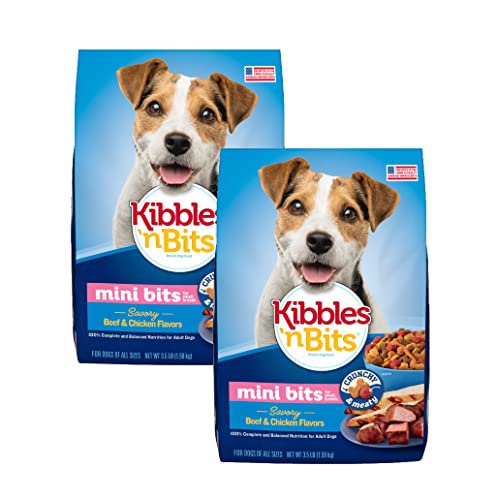 Kibbles 'n Bits Small Breed Mini Bits Savory Beef & Chicken Flavor Dog Food, 3.5-Pound (Pack of 2)