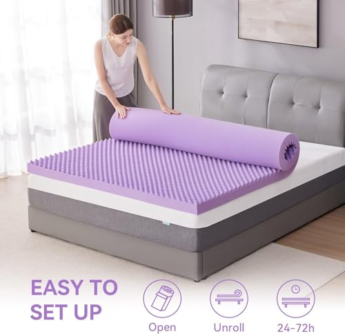 Image of SINWEEK 2 Inch Egg Crate Cooling Gel Memory Foam Mattress Topper Full Size, Soft Mattress Pad for Back Pain Relief, Bed Topper, CertiPUR-US Certified