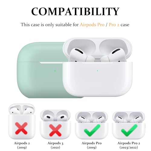 Image of Meliya for AirPods Pro /Pro 2 Case 2019 /2022 /2023 with Cleaner Kit, Soft Silicone Protective Case for Apple AirPods Pro 1st /2nd Generation with Keychain & Lanyard for Women Men, Succulent