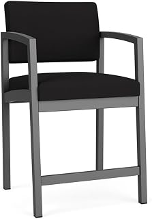 Lenox Steel Reception Waiting Room Healthcare Hip Chair/Charcoal Steel/Black
