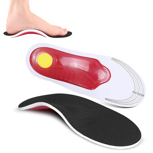 Orthotic Arch Support Insoles,Plantar Fasciitis Insoles for Flat Feet Fallen Arch Over Pronation Metatarsalgia Shock Absorption Comfortable Inserts for Men and Women