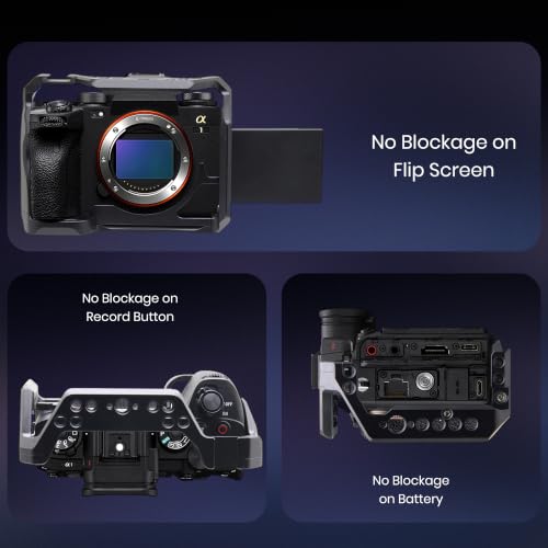 Image of Simpex A7M4 Metal Cage for A7M4, A7R4A, A1, A9II, A7S3, A7R5, A7IV Built-in Quick Release Plate for Arca-Type, Filmmaking Video Cage with Shoe Mount, 1 /4 inch & 3 /8 inch Threaded Holes
