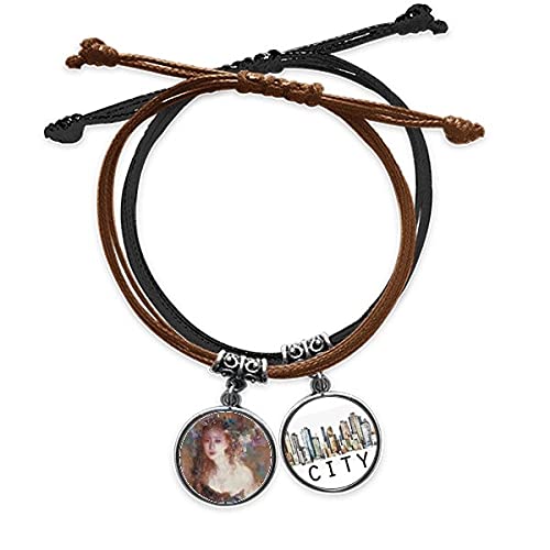 Peinture à l'huile xjj bracelet fleur en cuir Sidi cadeau