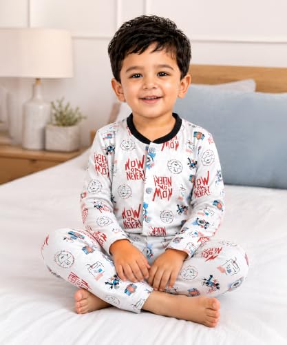Image of 3BROS BodySuit /Dress for Boys /Girls Full Pajama & Casual Full Sleeves Night Suit Top Combo Kids Set