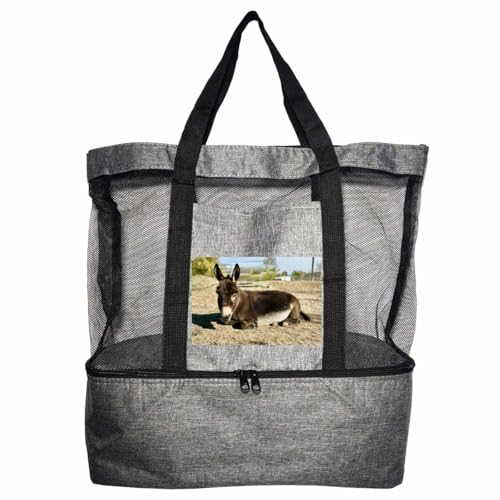 SMALL COLOR Custom Mesh Beach Bags With Name Logo Photo For Women Man Personalized Cooler Tote Beach Bag3