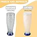 Lily's Home 16 oz Set of 4 Freezer Beer Mugs, Double Wall, Insulated with Liquid Gel Plastic Freezable Glasses, Glass for Freezer, Chiller Frosty Cup,for party