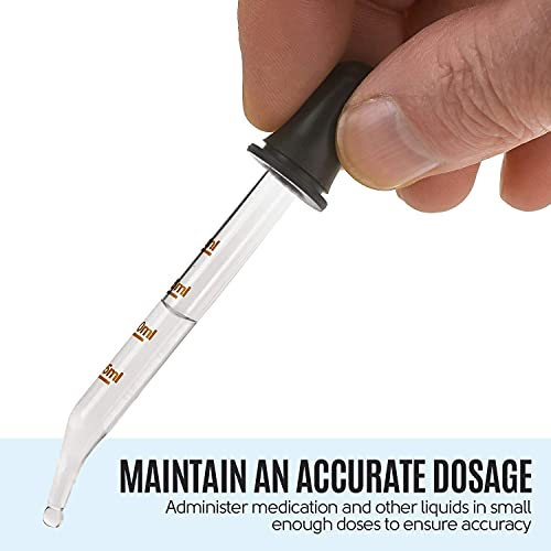 Eye Dropper - (Pack Of 2) Bent & Straight Tip Calibrated Glass Medicine Droppers For Medications Or Essential Oils Pipette Dropper For Accurate Easy Dose And Measurement (1 Ml Capacity) #TOP3