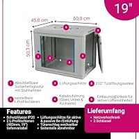 Netzwerkschrank 19 Zoll 9HE I 450 mm Tiefe I Serverschrank Grau montiert – Ansicht 3