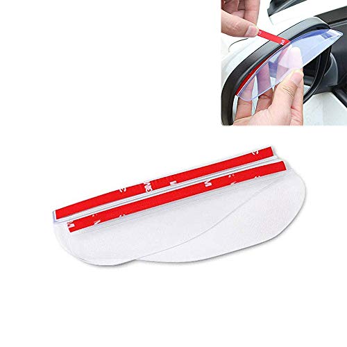Yahpetes Car Rear View Mirror Sticker Rain Eyebrow 2 Pcs Car Rain Visor 7.1 Black Flexible Mirror Cover Carbon Fiber Rear View Mirror Visor Guard for Most Car Truck and SUV (Transparent)