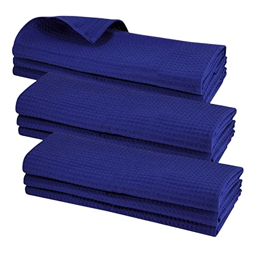 9X Geschirrtuch aus 100% Baumwolle Waffel-Piqué in blau Cover