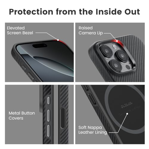 Image of pitaka for iPhone 16 Pro Max Case 6.9 inch, Refined Protection, Black /Grey