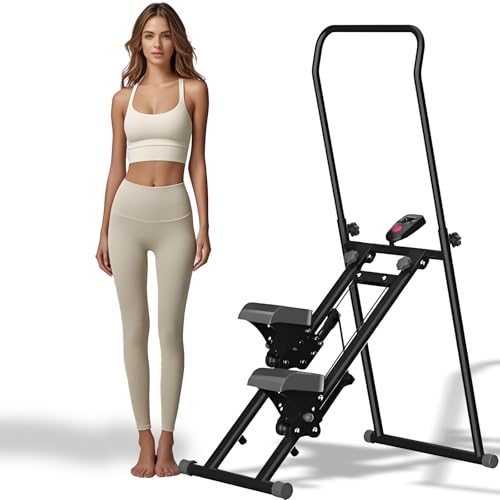 RIDEONMOP Foldable Vertical Climber Exercise Machine, Thickened Anti-Slip Pedals Climbing Machine, Climbing Stepper with LCD Instrument Display, Suitable for Home, Gym, Office.