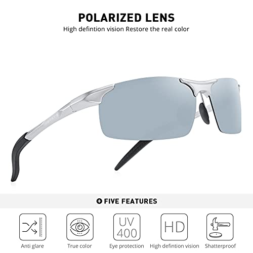 Image of MERRY'S Men's Sports Fashion Driving Polarized Sunglasses for Men-Unbreakable Frame Rimless Shades S8277