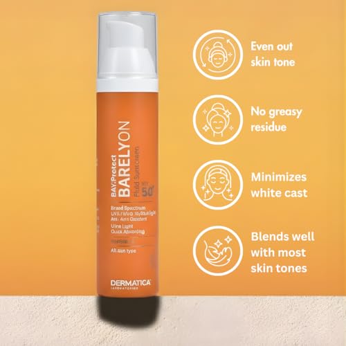Image of Dermatica Ray Protect Barelyon Fluid Sunscreen SPF 50 PA+++ Broad Spectrum Sun Rays Protection 50ml