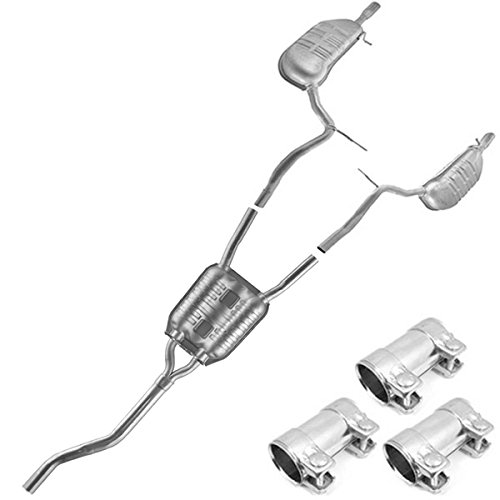 Resonator Pipe Dual Muffler Exhaust System Fits 2002-2005 A4 Quattro 1.8L Turbo #TOP4