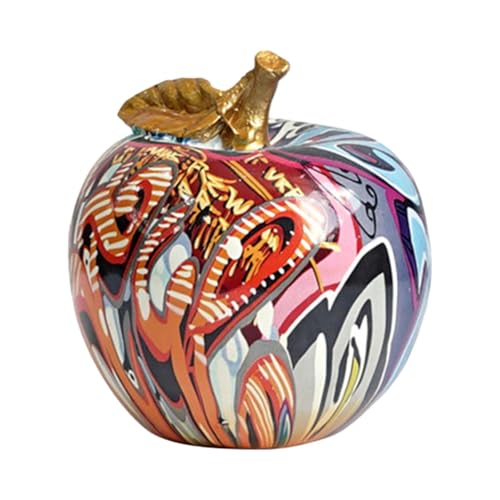 Baoblaze Statue de Figurine de Pomme Graffiti, Ornement de Bureau, Sculpture Moderne en Résine,...