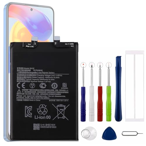 Nuevo Vvsialeek BN5E batería de repuesto compatible para Xiaomi Poco X4 Pro 5G, Redmi Note 11 Pro, Redmi Note 11 Pro 5G con kit de herramientas gratuito