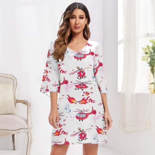Robe d'été mousseline soie à manches 3/4 légères et imprimé original