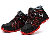 FunBoat Sicherheitsschuhe Herren S3 Winter Arbeitsschuhe mit Stahlkappe Wasserdicht, Schwarz, 45 EU Weit