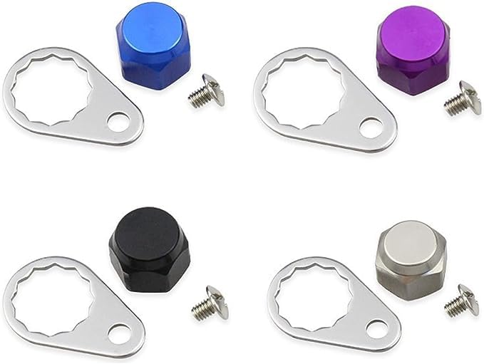 M7 Fishing Reel Screws Nut Caps, Metal Fishing Reel Handle Screw Cap Crank Nuts and Locking Plate Replacement for Left and Right Hand Plate DIY Fishing Accessory