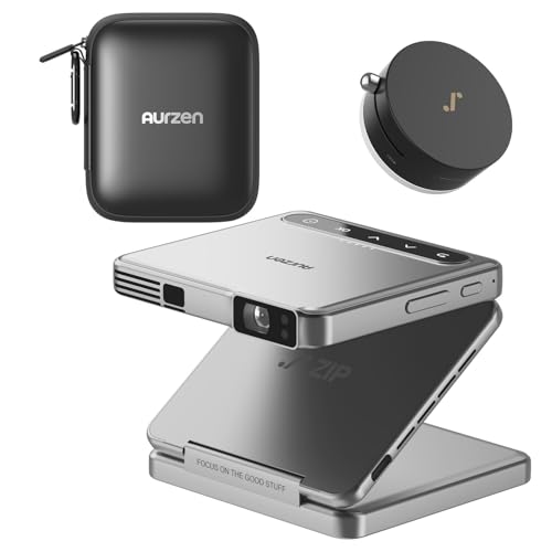 Image of ZIP Tri-Fold DLP Truly Mini Projector Bundle with CasePlay, MagPlay Mount, Zero-Lag Focus, One-Click Screen Mirroring, Full-Screen Mode, Type-C Fast Charging, 5,000mAh Battery, White
