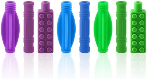 Lot de 8 décorations de crayon à mâcher en silicone non toxique -...