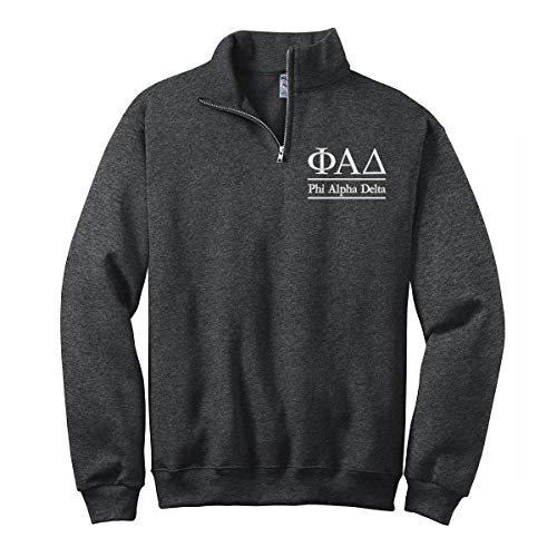 Phi Alpha Delta Unisex Quarter Zip Pullover - PAD Law School Fraternity Apparel Gifts Spiritwear