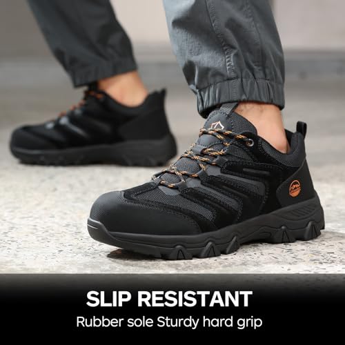 Image of Steel Toe Shoes for Women and Men, Lightweight Safety Work Shoes, Puncture Resistant Cushioned Low Top Work Sneakers for Warehouse Factory Construction