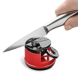 Mini Knife Sharpener, Pocket Knife Sharpeners with Suction Base Suitable for All Blade Types, Small Knife Sharpener for Kitchen, Camping